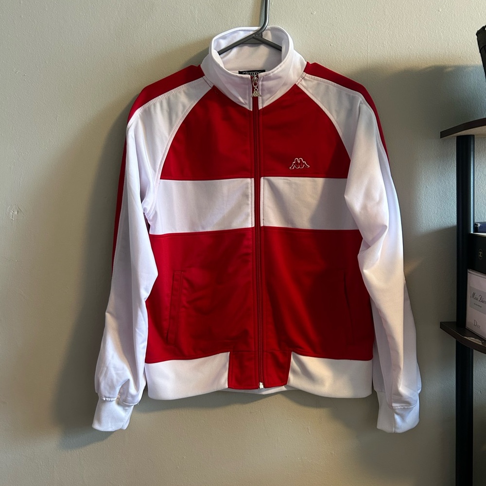 Kappa Red and White Zip-Up Jacket